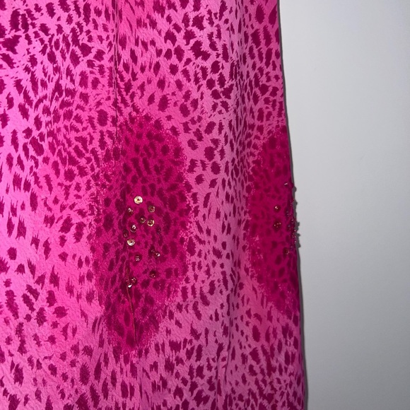 Vintage sequin detail Elegant Pink Sleeveless Dress medium - Picture 6 of 14